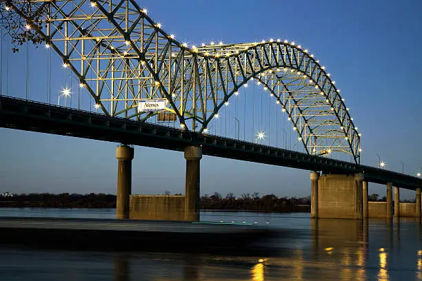 Barque under Hernando de Soto Bridge - Memphis, Tennessee.