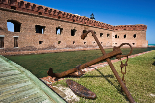 Anchor by Fort Jefferson - Dry Tortugas National Park.