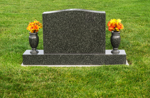 A headstone that is blank and can be filled in with your message.