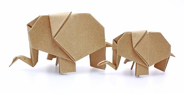 istock two origami elephants recycle paper 186755953