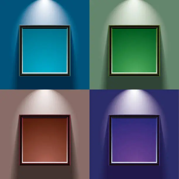 Vector illustration of Empty Copy Space on Modern Frames Under Several Light Colours Background