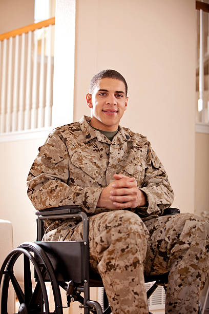 istock US Marine studyng at home on a laptop 186757606
