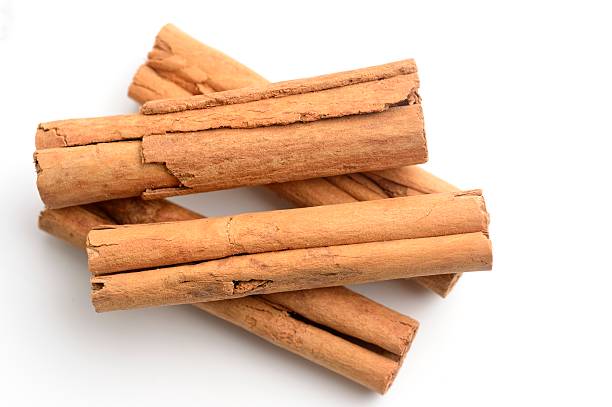 cinnamon sticks close up in neon light