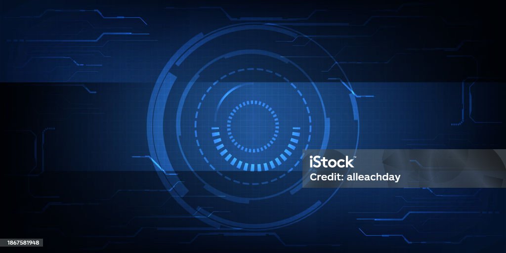Vector Illustrations Of Abstract Blue Futuristic Digital High ...