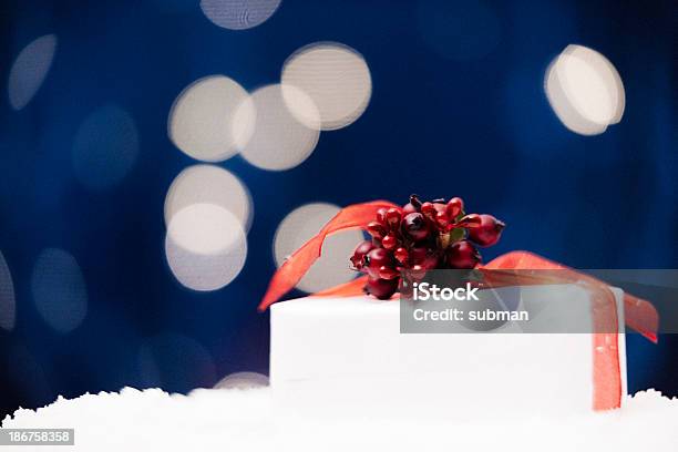 Christmas Git In The Snow Stock Photo - Download Image Now - Blue, Celebration, Christmas