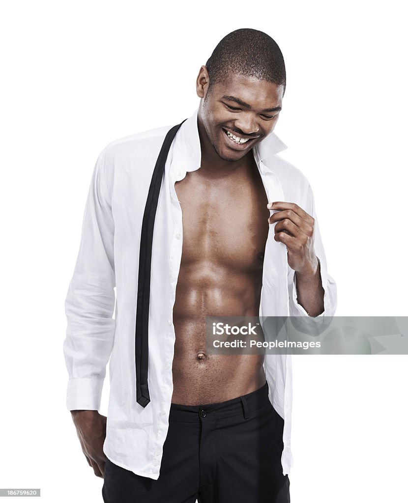Открытый shirted и мышечная - Стоковые фото Мужчины роялти-фри