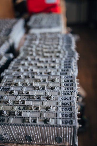 istock Electric car batteries in a row 1867598069