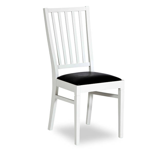 istock Contemporary Dining Chair In Wood and Leather 186760270