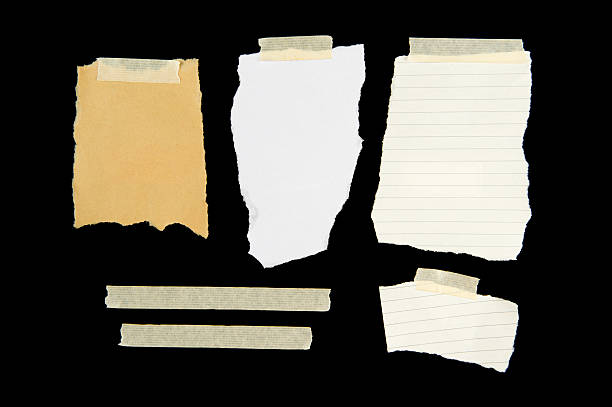 istock Torn Blank Paper with Adhesive Tape 186760748