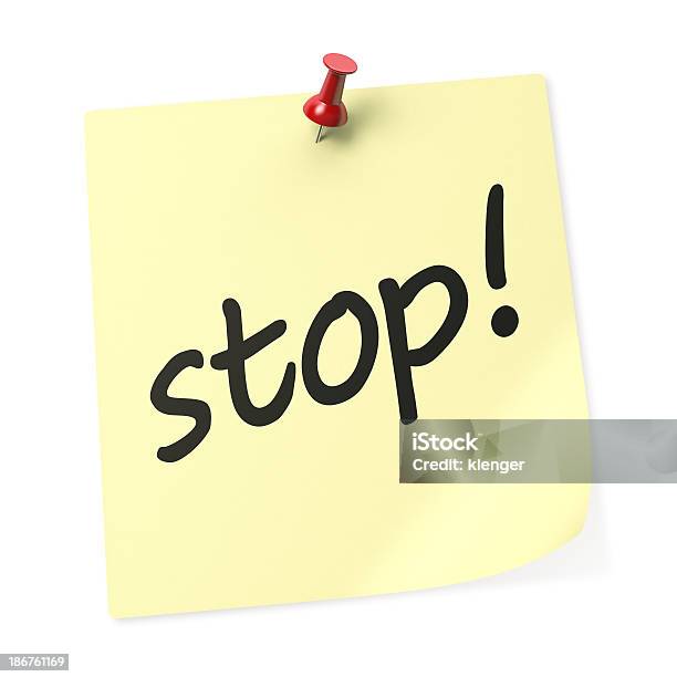 Stop Stock Photo - Download Image Now - Adhesive Note, Announcement Message, Computer Graphic