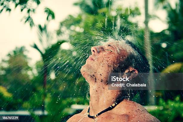 Man In The Rain Stock Photo - Download Image Now - Men, Rain, Adult