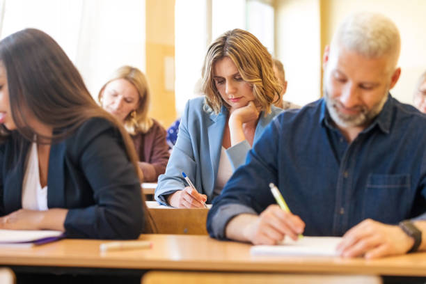 istock Adult male students during education training class 1867623681