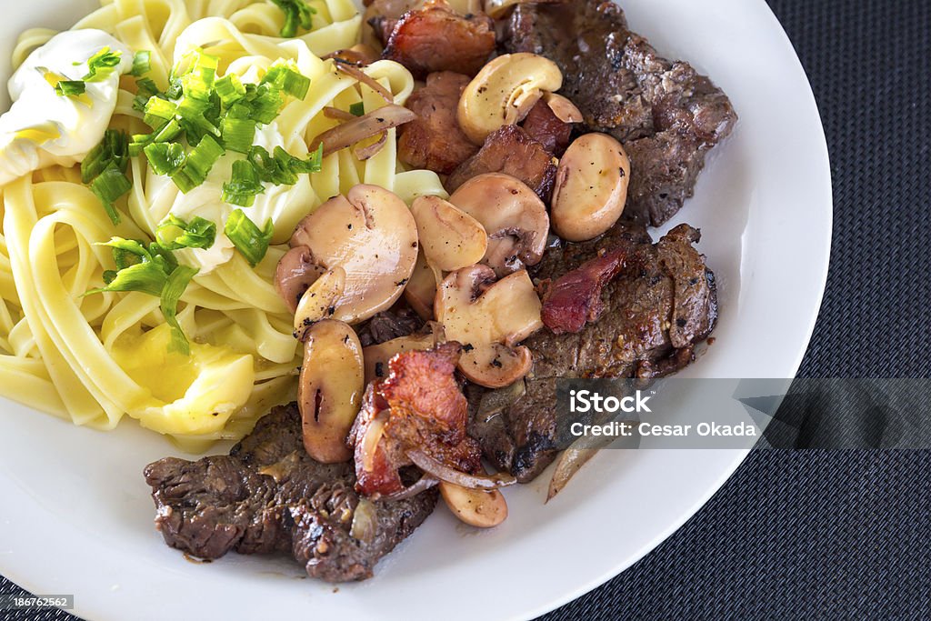 Macarrão e carne - Foto de stock de Almoço royalty-free