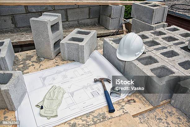 Стройплощадка — стоковые фотографии и другие картинки Бетонный блок - Бетонный блок, План здания, Архитектура