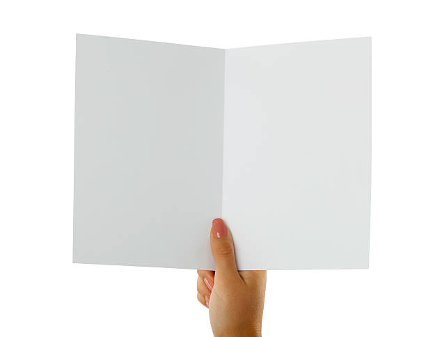 istock Blank paper in woman's hand on white background 186763735