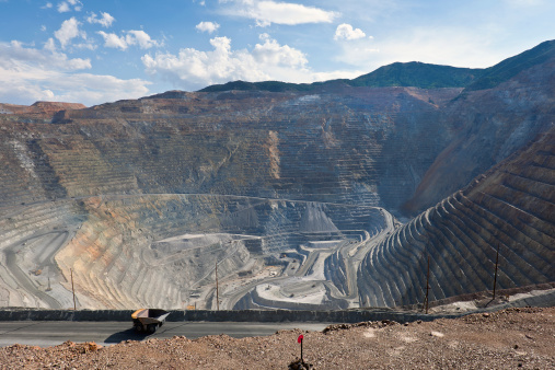 Kennecott Bingham Canyon Copper Mine in Utah, the deepest open-pit mine in the world, Western USA.