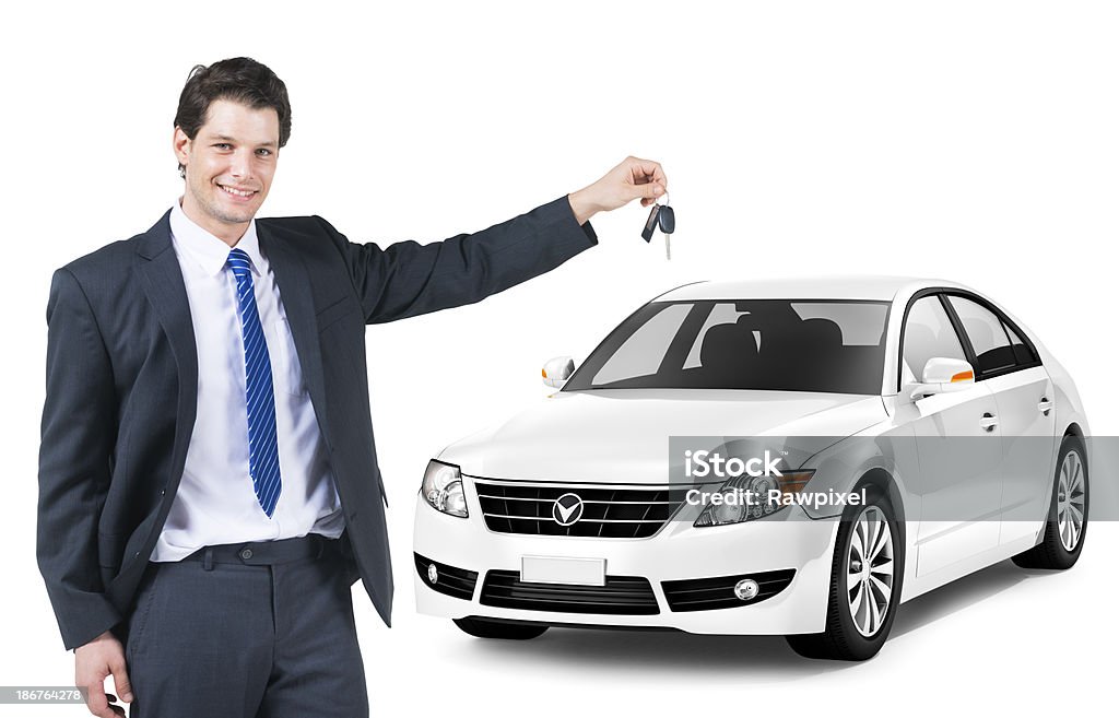 Empresário proprietário do veículo de luxo - Foto de stock de Carro elétrico royalty-free