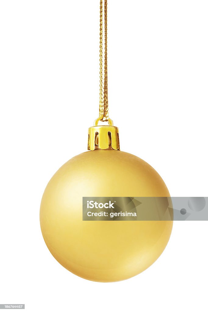 Золотой Рождественский ball - Стоковые фото Шнур роялти-фри
