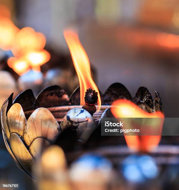 Oil Lamp Arranged In Patterns Beautiful Stock Photo - Download Image Now - Buddha, Drinking Glass, Glass - Material