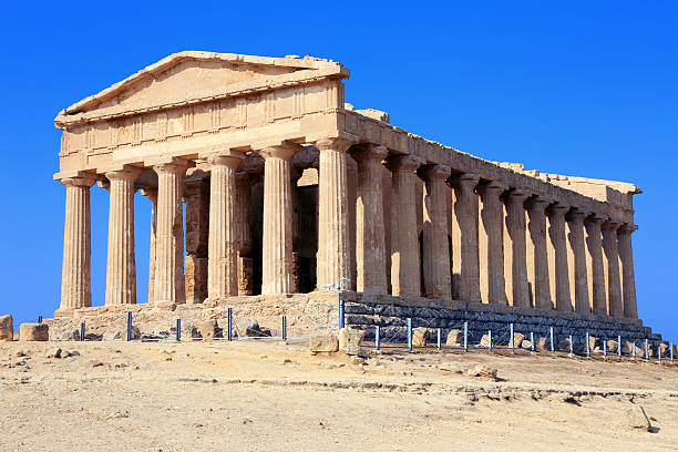 Temple of Concordia, Agrigento, Sicily, Italy. The building is in Doric style and was built between 440 and 430 BC.