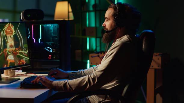 istock Gamer talking with friends in competitive PvP fps multiplayer game 1867684237