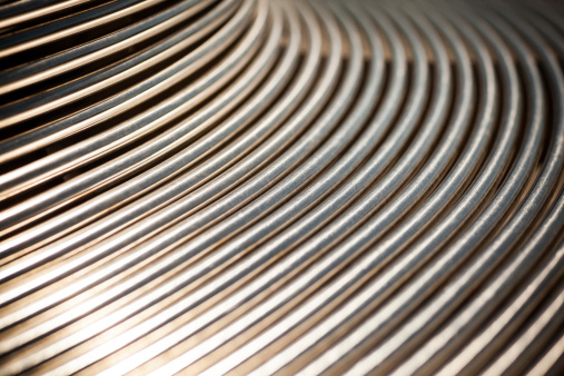 Metal backgrounds close-up series, protective shield coil 10 mm diameter 