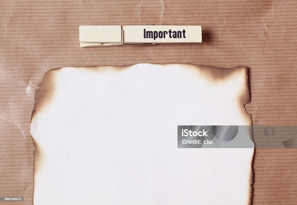 Empty burnt paper post-it Studio shot horizontal Adhesive Note Stock Photo