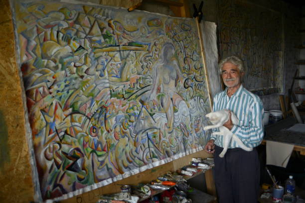 an artist in his studio