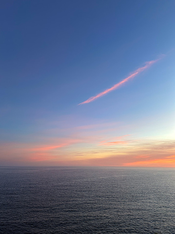 Landscape at dusk with views of the Mediterranean sea