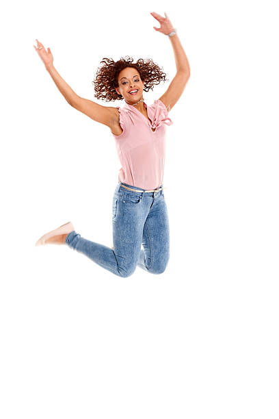istock Excited young jumping in air 186771834