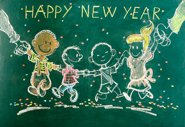 New year on blackboard.