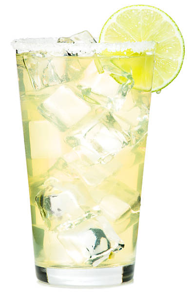 Tequila Margarita Cocktail Isolated on White Background
