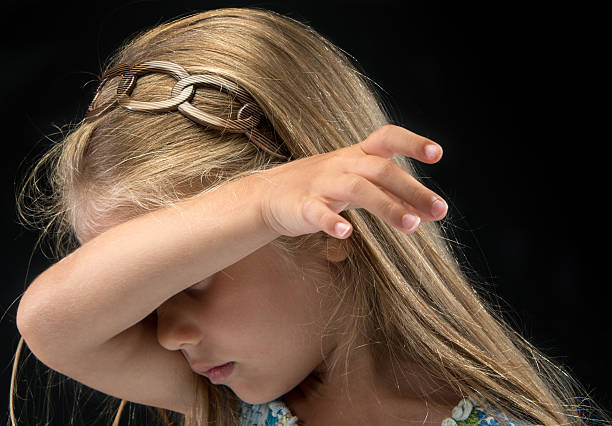 istock Little girl covering her face 186772775