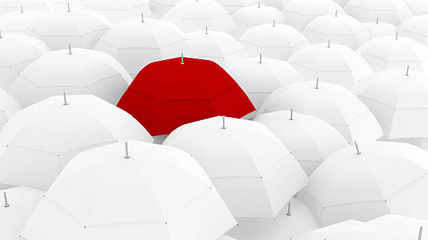 istock unique color of umbrella, the leader 186773210