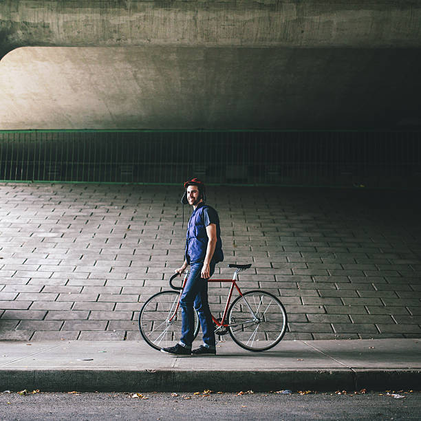 istock Hipster Guy with Fixed Gear Bike 186773657