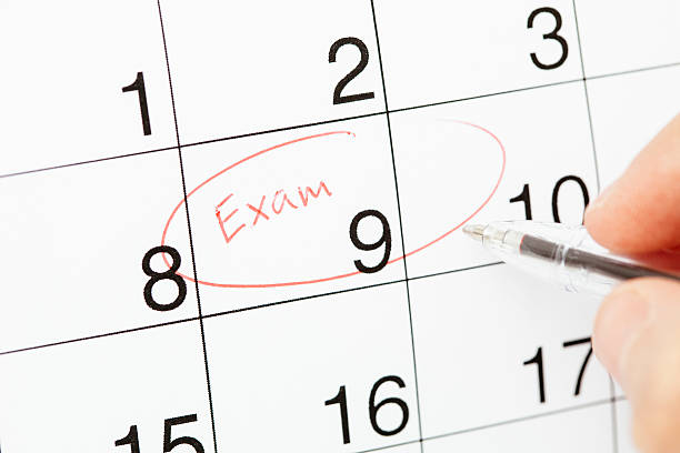istock Exam date in a calendar 186774555
