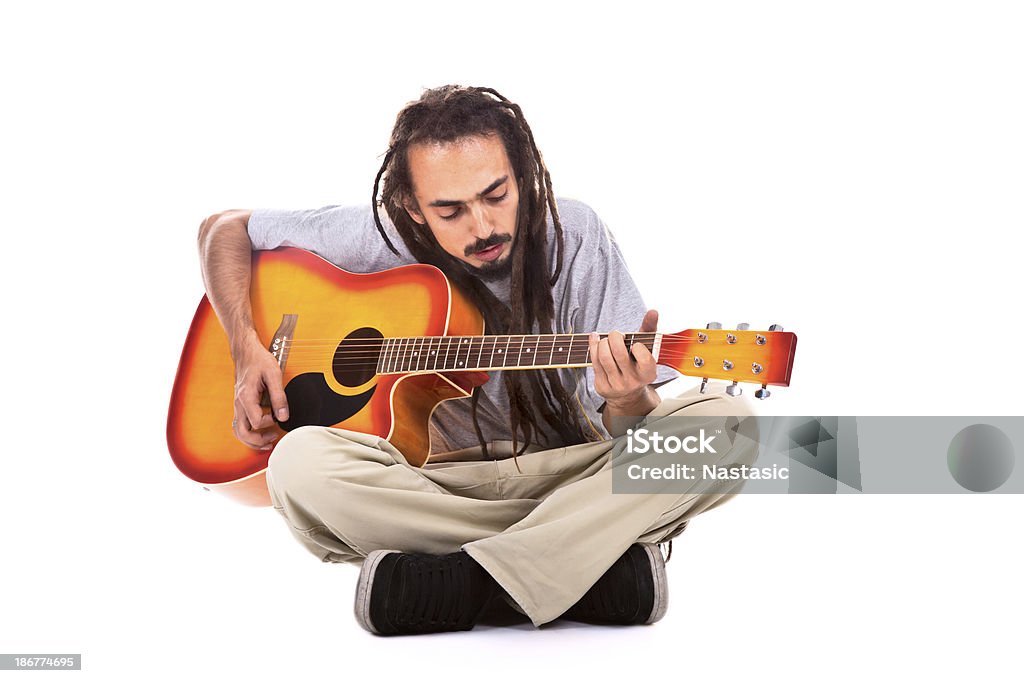 Musiker mit Gitarre - Lizenzfrei Akustikgitarre Stock-Foto