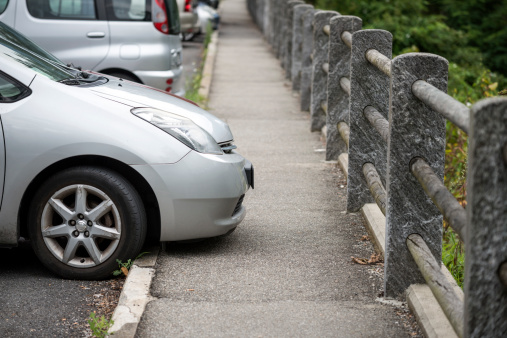 Parking on sidewalk