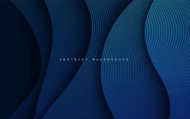 Vector illustration of Abstract blue background with line texture layers