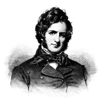 Engraving From 1854 Featuring The American Author, Donald G. Mitchell.  Mitchell Lived From 1822 Until 1908.