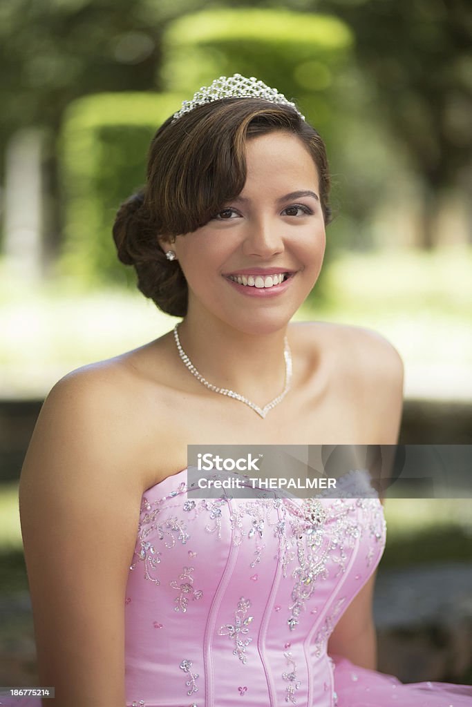 quinceanera quinceanera wearing a traditional dress 16-17 Years Stock Photo