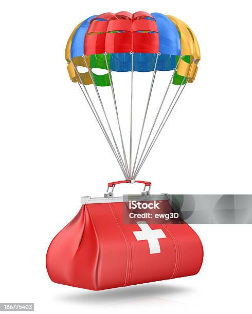 Fallschirmspringer Mit Medizinischen Tasche Stockfoto und mehr Bilder von Arztkoffer - Arztkoffer, Ausrüstung und Geräte, Bunt - Farbton