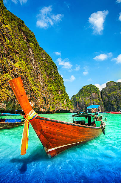 istock Longtail Wooden Boat at Maya Bay, Thailand 186775548
