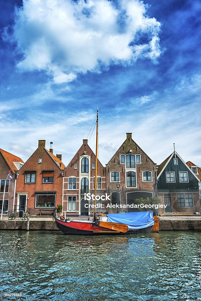 Típicas holandesas cena com Canal e casas tradicionais de água - Royalty-free Amesterdão Foto de stock