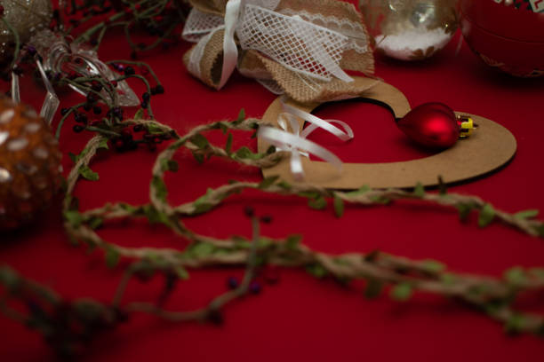 Festive red Christmas decoration for celebratory holiday festivity.