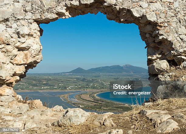 Lagoon Of Divari View Stock Photo - Download Image Now - Beauty In Nature, Blue, Castle