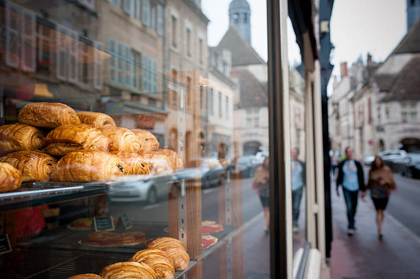 Bakery in France Fresh Bread or chocolate. bakery stock pictures, royalty-free photos & images