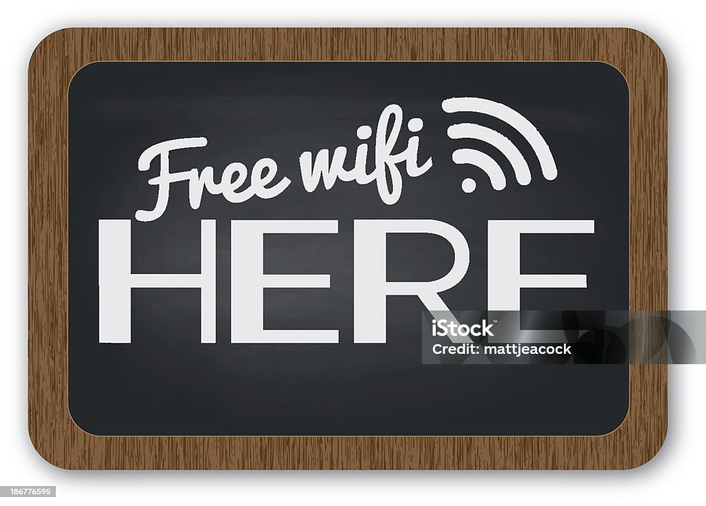 Sinal de Wi-Fi gratuito, aqui - Ilustração de Comunicação royalty-free