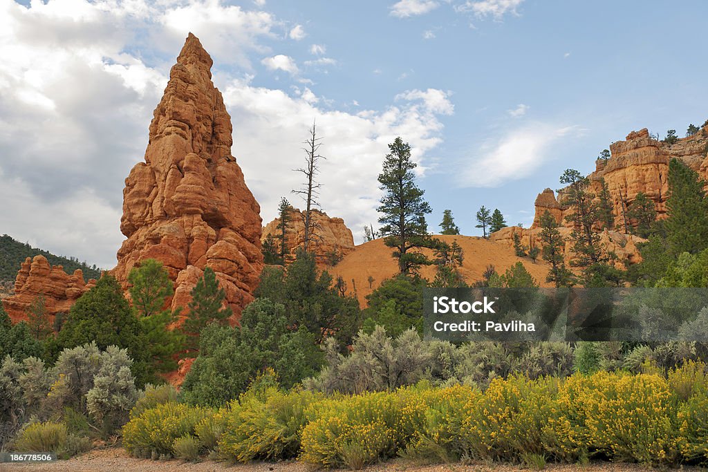 Red Canyon formações rochosas em Utah, EUA - Foto de stock de Arbusto royalty-free