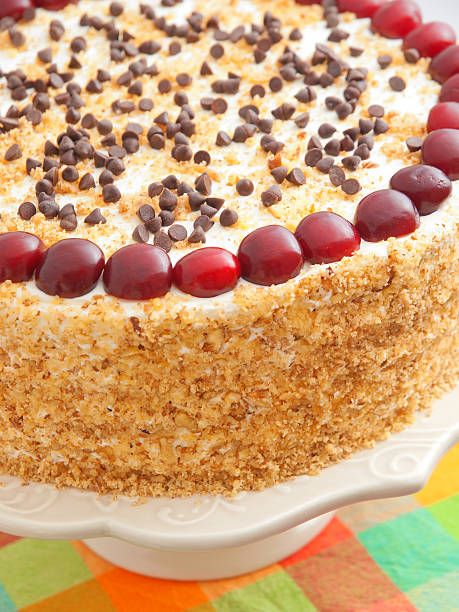 istock Homemade cake with cherries 186778933